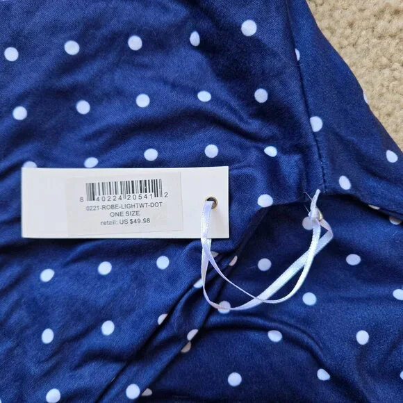 NWT Simply Southern Navy Polka Dot Robe Kimono--One Size - Picture 3 of 10